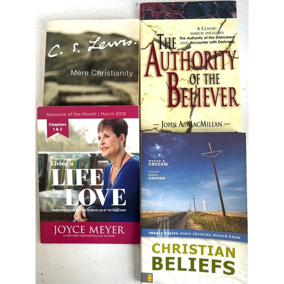 Collection Christian Books by Joyce Meyer  John MacMillan  CS Lewis Wayne Grudem - Picture 1 of 5